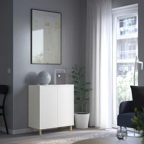 EKET Cabinet Combination with Legs, White-Wood 70X35X80 cm