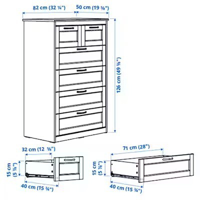 HAUGA Chest of 6 Drawers