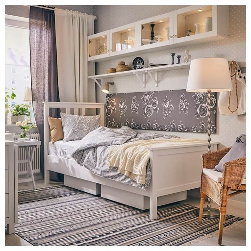 IKEA HEMNES Bed Frame, White Stain, Luröy, 90X200cm