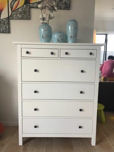 IKEA HEMNES Chest of 6 Drawers, White Stain