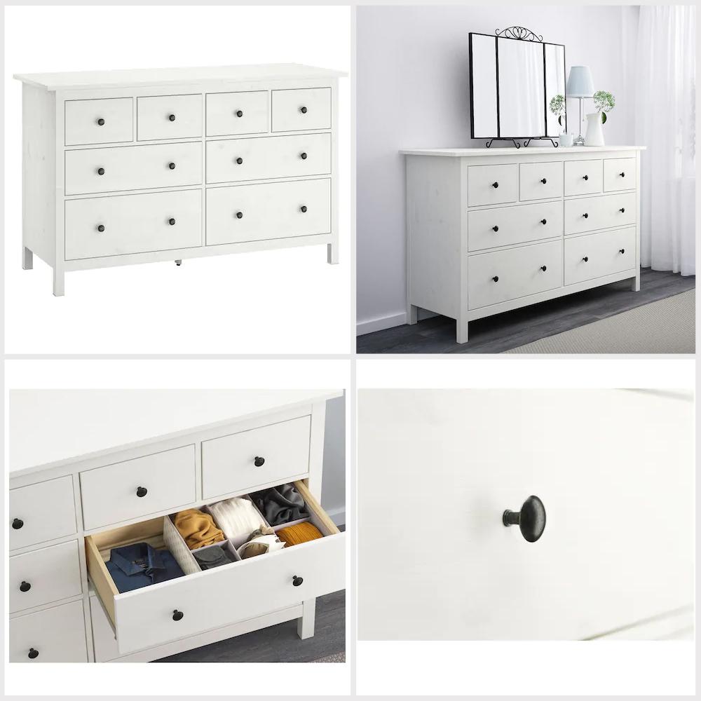 HEMNES Chest of 8 Drawers, White Stain 160X96 cm