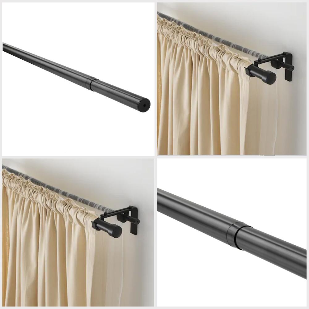 HUGAD Curtain Rod, Black 120-210