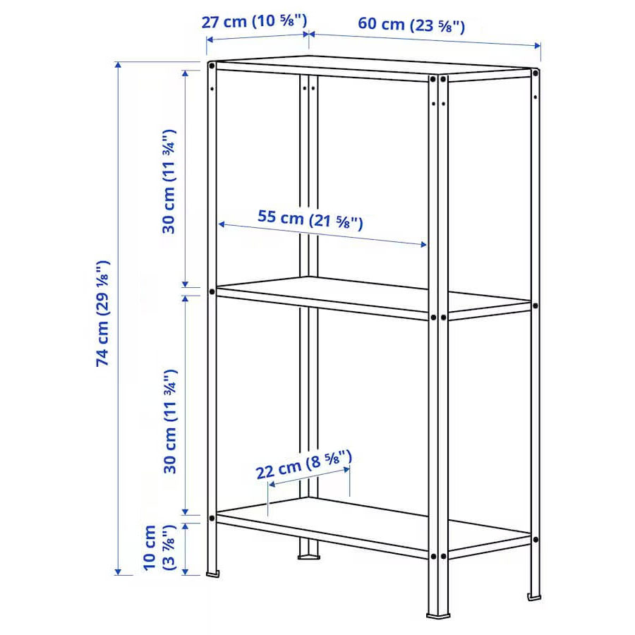 HYLLIS shelving unit in/outdoor 60x27x74 cm