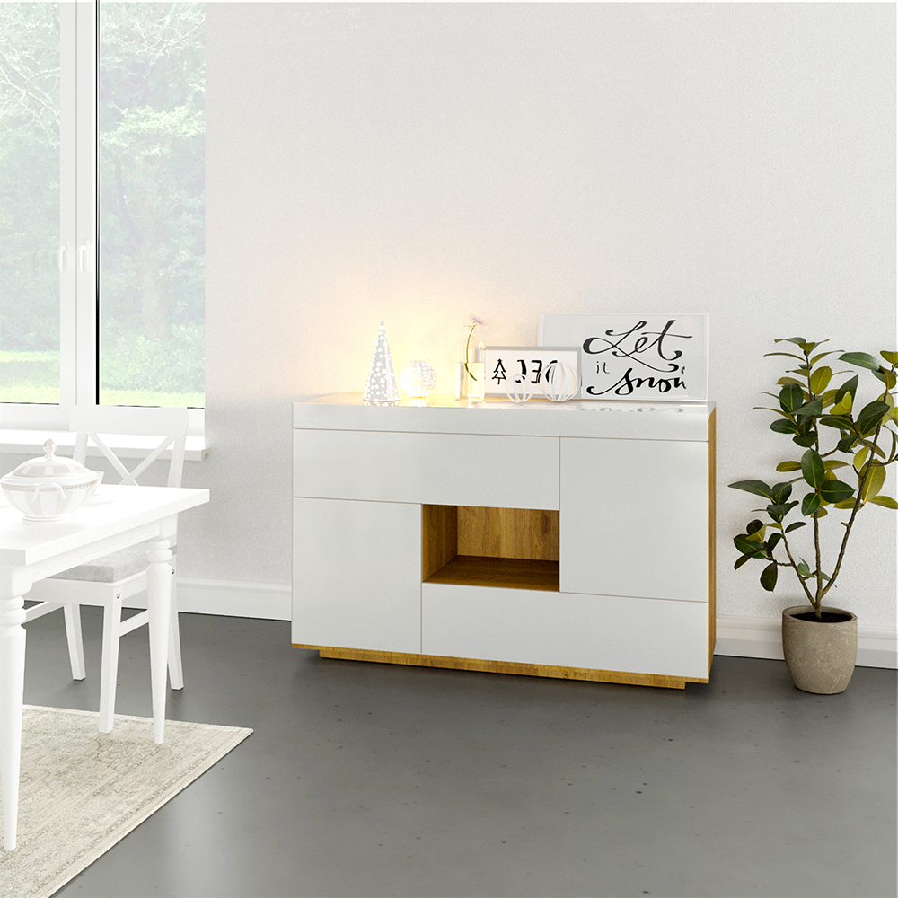 Idiya Monterey 2 in 1 Desk Or side Board , White