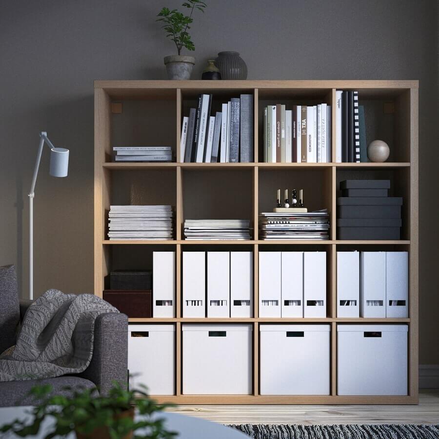 KALLAX Shelving Unit, White Stained Oak Effect 147X147cm,4X4