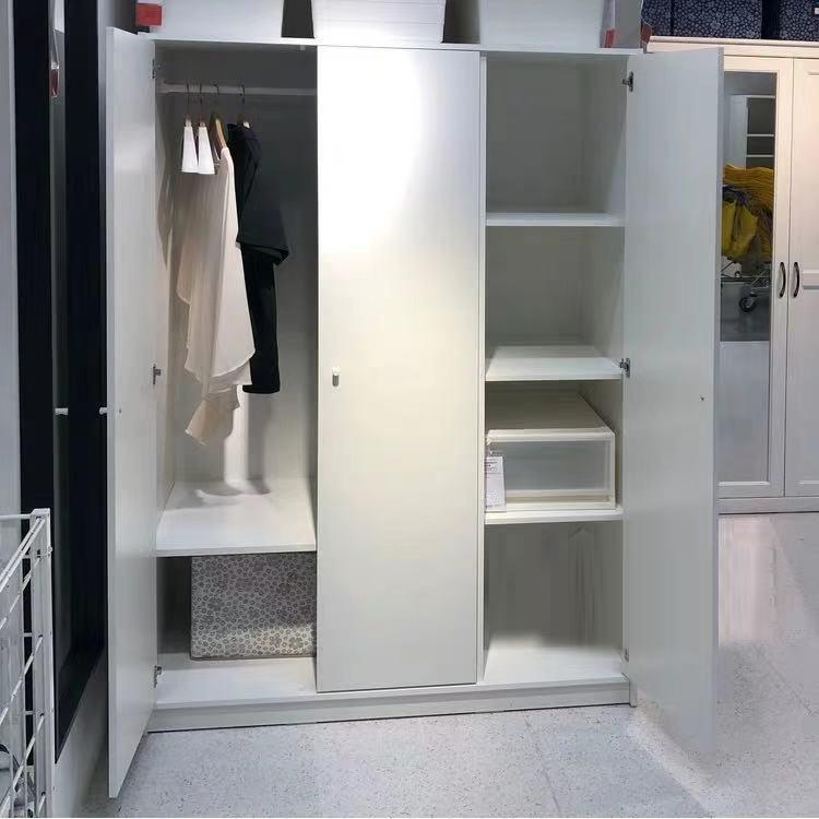 KLEPPSTAD Wardrobe with 3 Doors, White, 117X176 cm