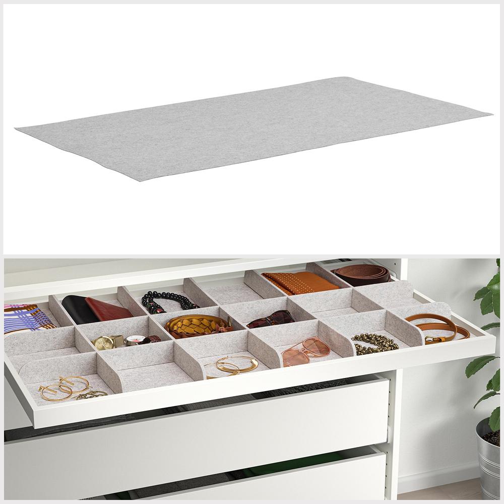 KOMPLEMENT Drawer Mat, Light Grey 90X53 cm