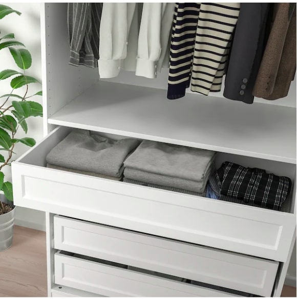 KOMPLEMENT Drawer with Framed Front, White, 100X58 cm