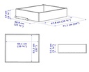 KOMPLEMENT Drawer with Glass Front, White, 75X58 cm