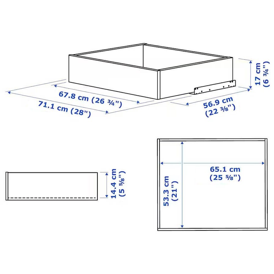 KOMPLEMENT Drawer, White 75X58 cm