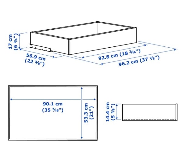 KOMPLEMENT Drawer, White, 100X58 cm