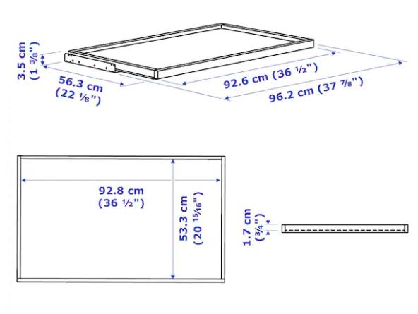 KOMPLEMENT Pull-Out Tray, White, 100X58 cm