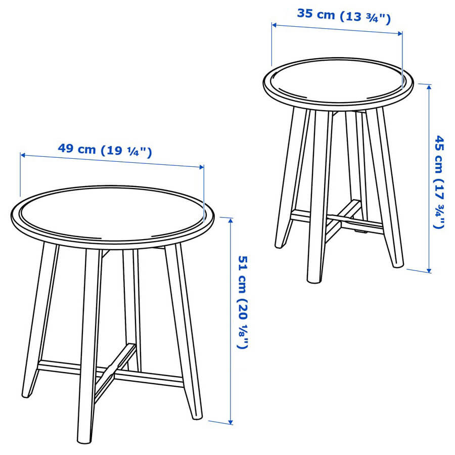 KRAGSTA nest of tables, set of 2 white