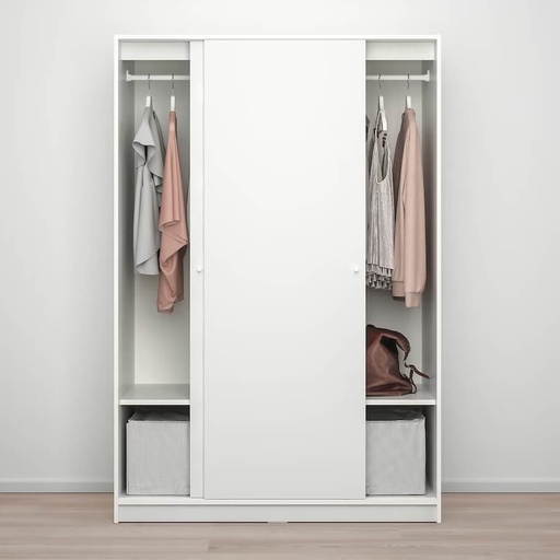 IKEA Kleppstad Wardrobe with Sliding Doors White 117X176 cm