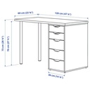 LAGKAPTEN - ALEX Desk White 120X60 cm