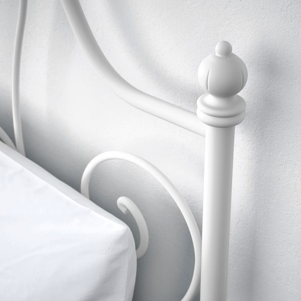 LEIRVIK Super King Bed Frame| White| Metal| Luröy