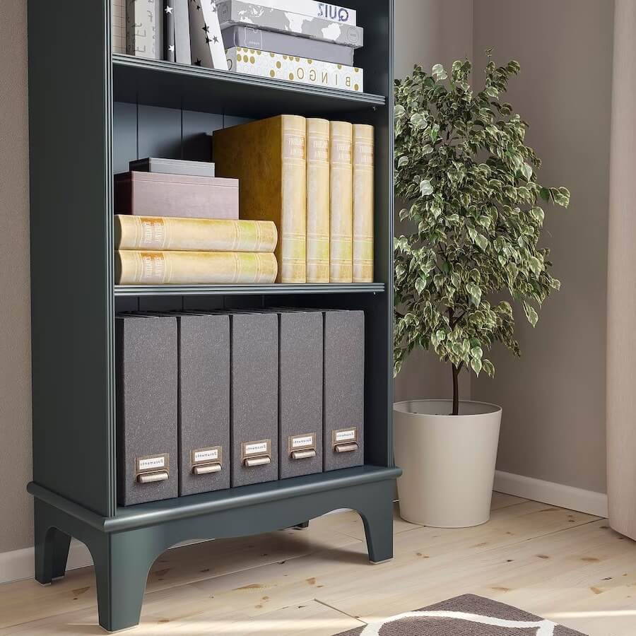 Lommarp Bookcase, Dark Blue-Green 65X199 cm