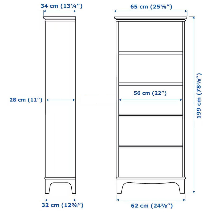 Lommarp Bookcase, Dark Blue-Green 65X199 cm