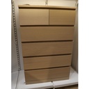 MALM Chest of 6 Drawers, White Stained Oak Veneer, Drawers