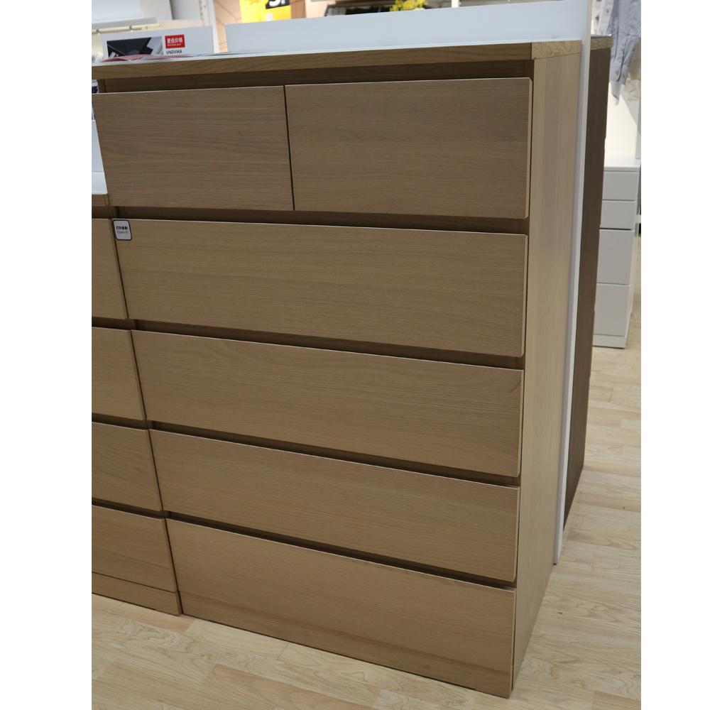 MALM Chest of 6 Drawers, White Stained Oak Veneer, Drawers