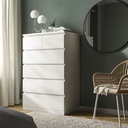 MALM Chest of 6 Drawers,Tallboy, White