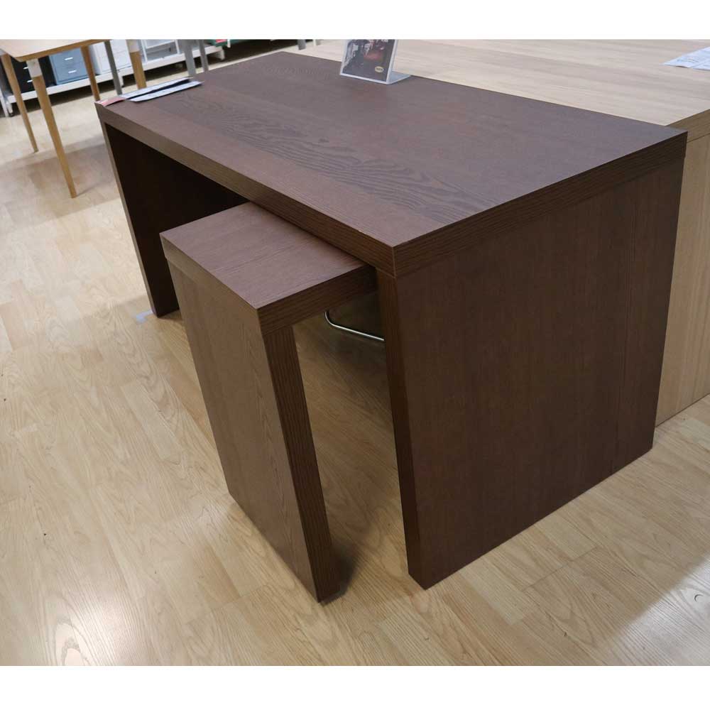 MALM Desk with Pull-out Panel, Brown Stained Ash Veneer 151X65 cm