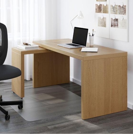 IKEA MALM Desk with Pull-out Panel, White Stained Oak Veneer