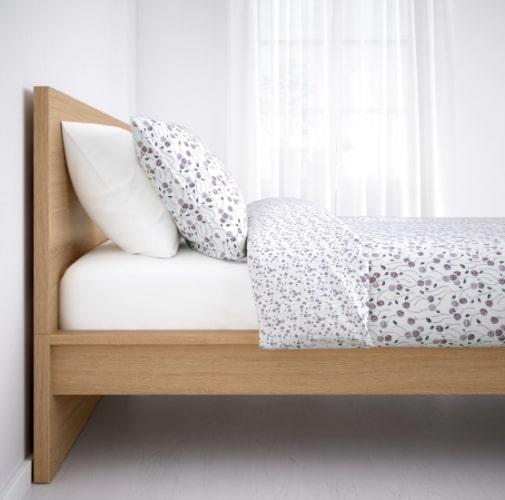 MALM Super King Bed Frame| White Stained Oak Veneer| Luröy|