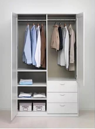 IKEA MUSKEN Wardrobe (2 Doors + 3 Drawers), White