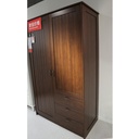 MUSKEN Wardrobe with 2 Doors+3 Drawers, Brown