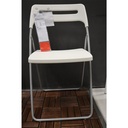 Nisse Folding Chair, Silver-Colour White