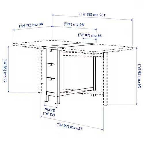 Norden Gateleg Table, White,26/89/152x80 cm