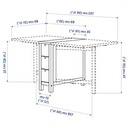 Norden Gateleg Table, White,26/89/152x80 cm