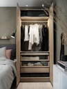 PAX Wardrobe Frame, White Stained Oak Effect 100X58X201cm