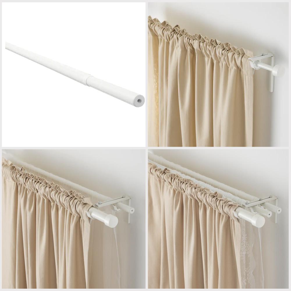 RACKA Curtain Rod, White 210-385cm