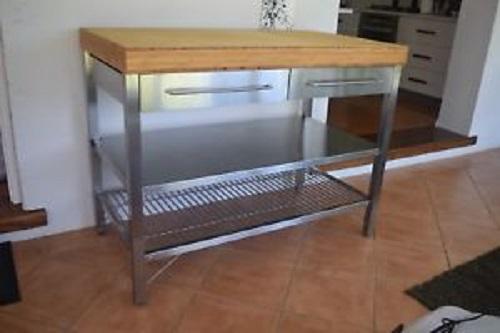 RIMFORSA work bench stainless steel/bamboo 120x63.5x92 cm