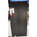 Rakkestad Wardrobe with 2 Doors, Black-Brown 79X176 cm