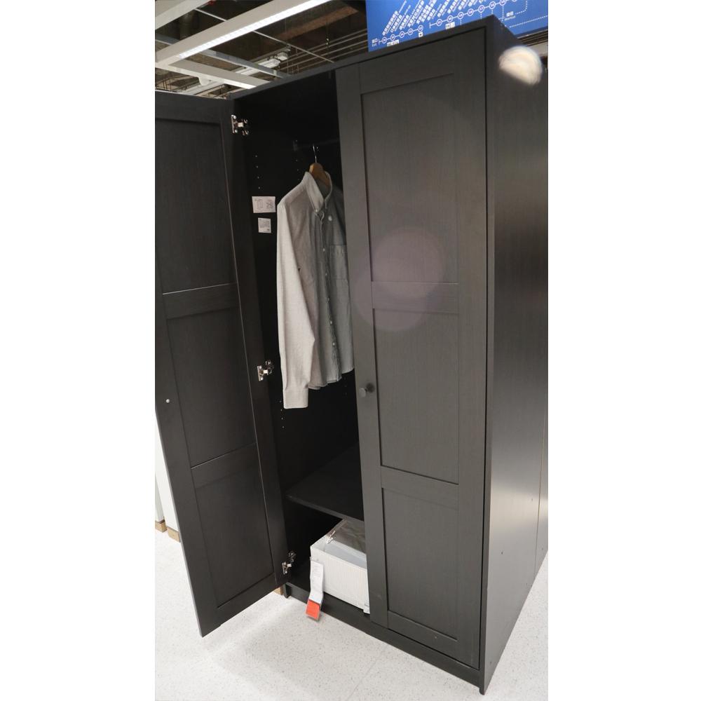 Rakkestad Wardrobe with 2 Doors, Black-Brown 79X176 cm