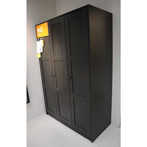 IKEA Rakkestad Wardrobe with 3 Doors, Black-Brown 117X176 cm