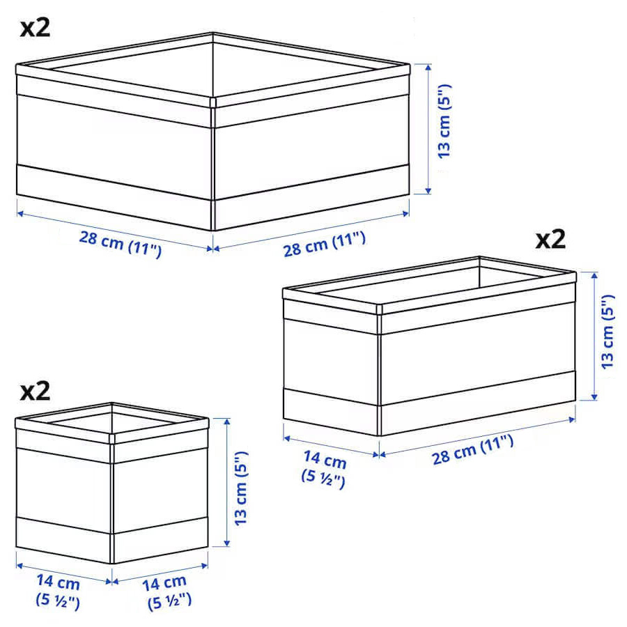 SKUBB Box, Set of 6, White