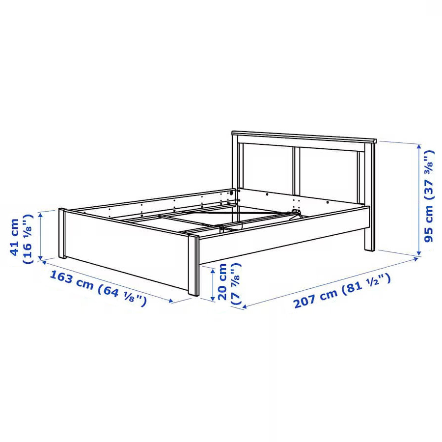 SONGESAND Bed Frame| White| Luroy,150X200cm