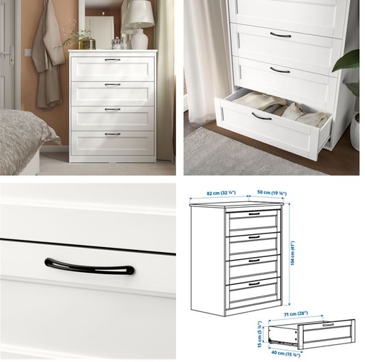 IKEA SONGESAND Chest of 4 Drawers, White