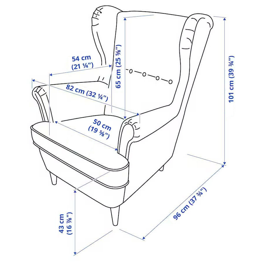 STRANDMON Wing Chair, Skiftebo Yellow --