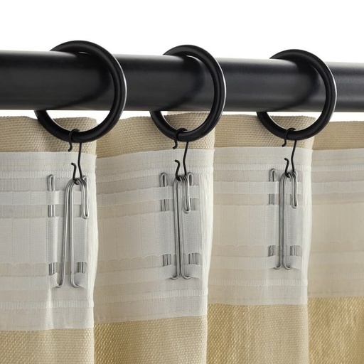 IKEA Syrlig Curtain Ring with Clip and Hook, Black 10Pack