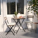 TARNOtable+2 Chairs, Outdoor, Black Acacia, Steel Grey-Brown Stained