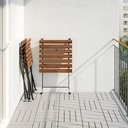 TARNOtable+2 Chairs, Outdoor, Black Acacia, Steel Grey-Brown Stained