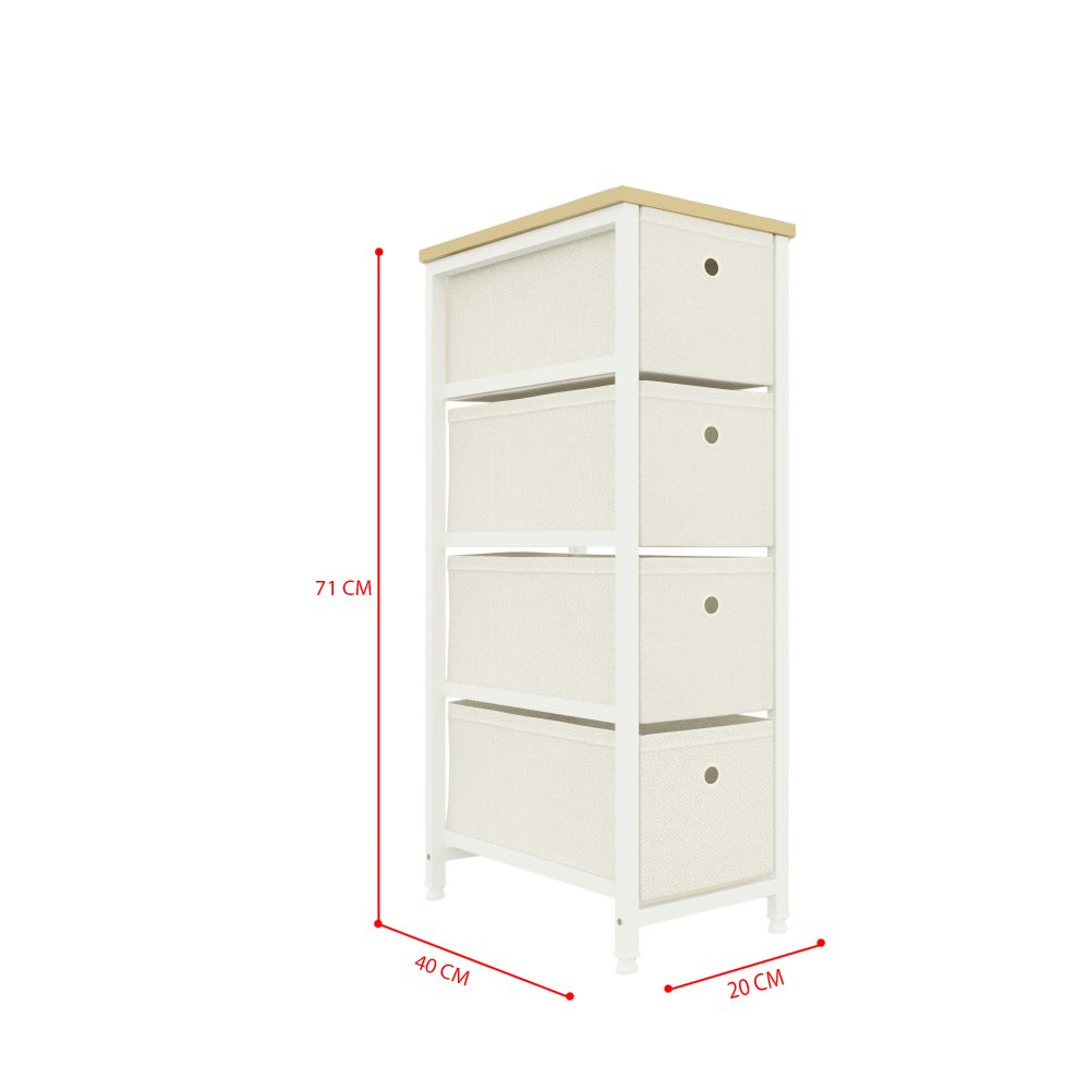 Idiya Glascow Drawer storage cabinet , White