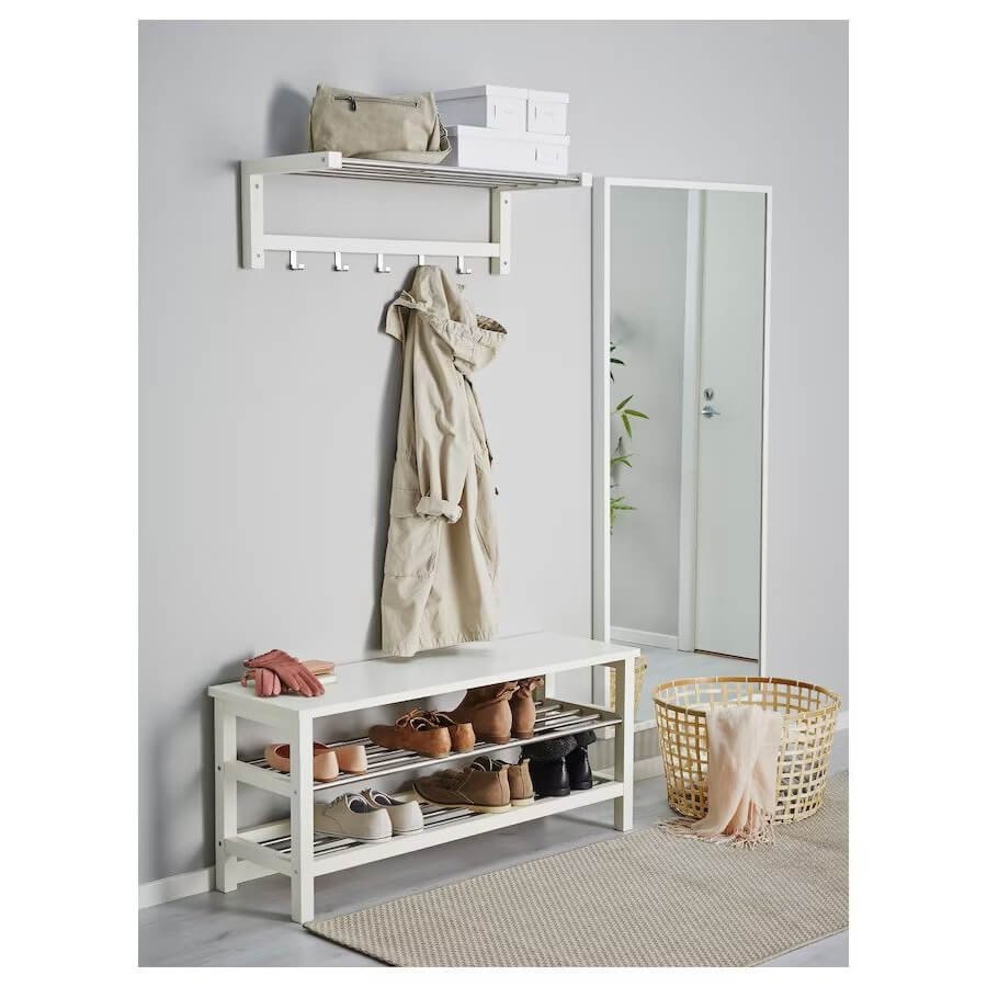 TJUSIG Bench with Shoe Storage White