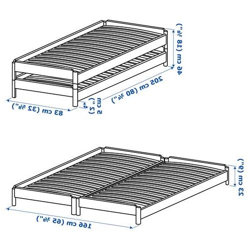 Utaker Stackable Bed, Pine (no mattress)