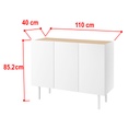 Idiya ILLINOIS Sideboard with 3 Doors & 3 Drawers